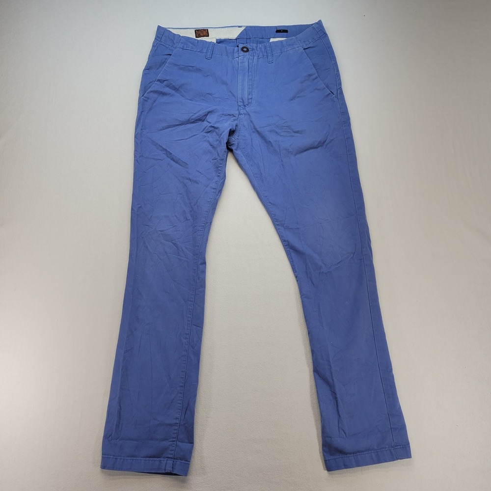 Volcom Faceted Pants Mens 34X32 Blue Chino Straight Leg 100% Cotton A1131311